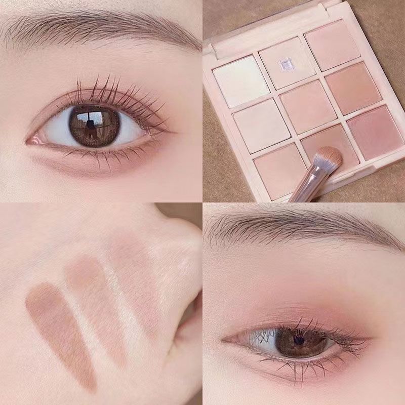 [nude milk tea tray] nine-color eyeshadow tray matte waterproof non-makeup daily-like boiled water for students beginners