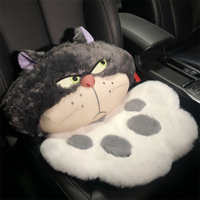 cartoon lucifer car cushion lucifer headrest universal seat cushions neck pillow car waist pillow cute plush pillow