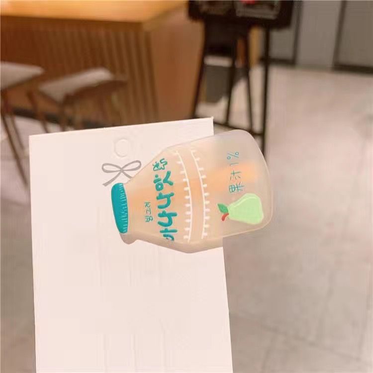 Large Frosted Milk Tea Drink Barrettes Cute Student Small Hairpin Girly Sweet Duckbill Clip Beverage Bottle Soda