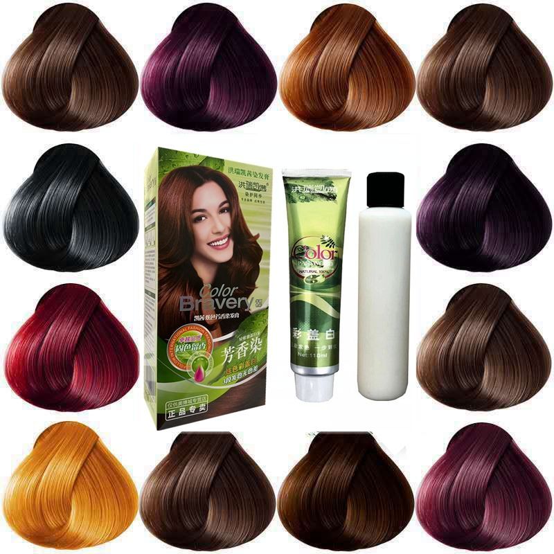 new kaixi plant hair color cream color hair dye covering gray hair black grape red popular color linen dull green