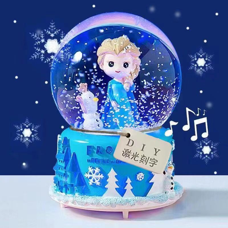 princess elsa luminous crystal ball girlfriends toy girl crystal glass ball mermaid toy winter christmas