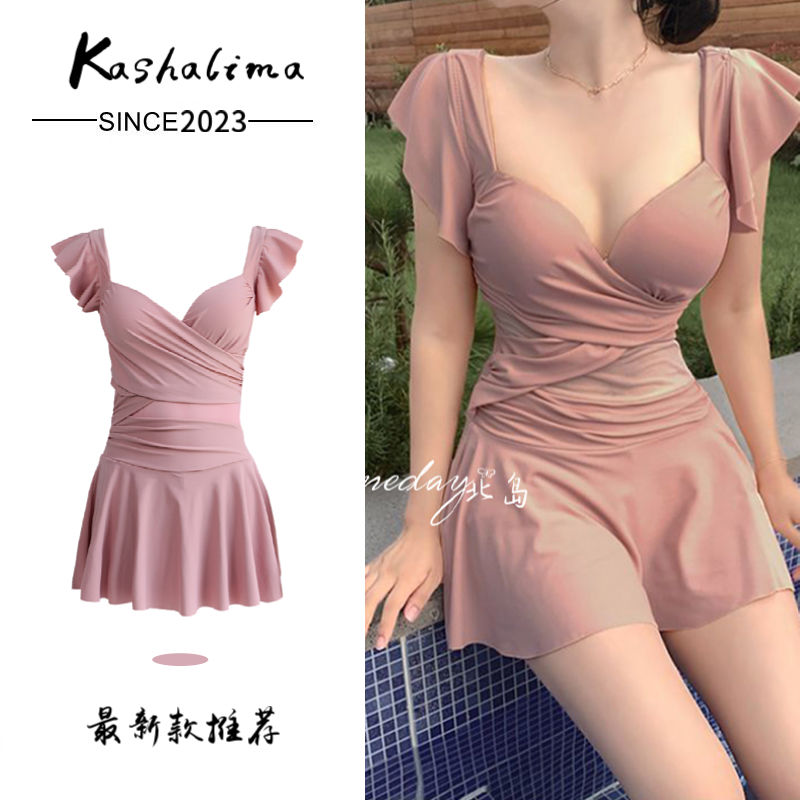 swimsuit for women siamese conservative skirt covering belly thin fairy 2023 new top-selling product fashion hot spring swimming suit