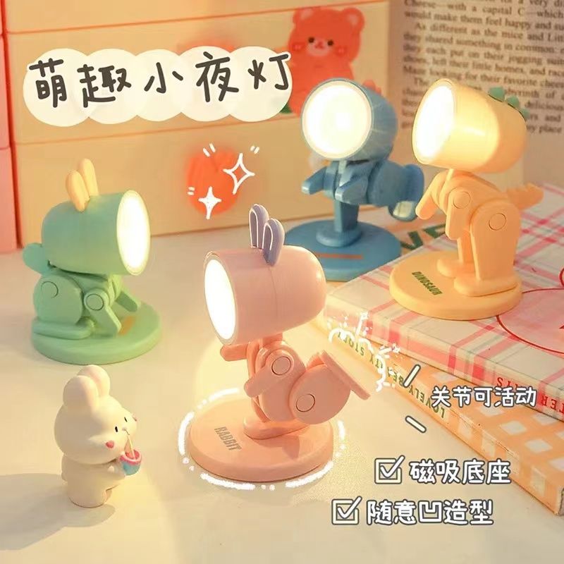 cute cartoon night light mini bedroom sleep light dormitory bed led small table lamp creative desktop decoration