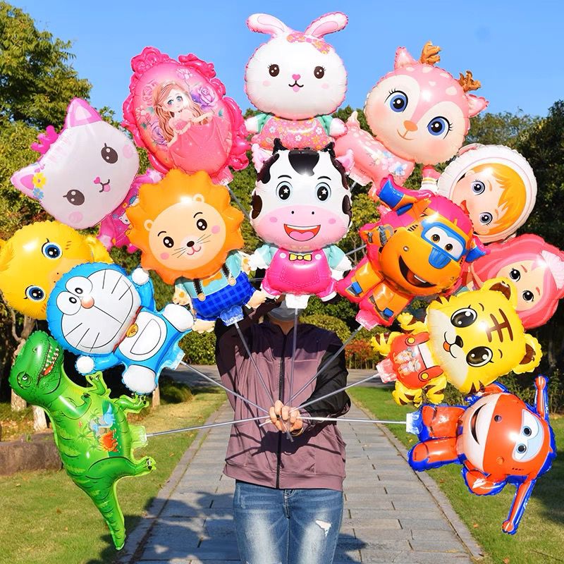 children‘s day cartoon clip balloon hand-held bar large cute style headband wrist aluminum film balloon wholesale