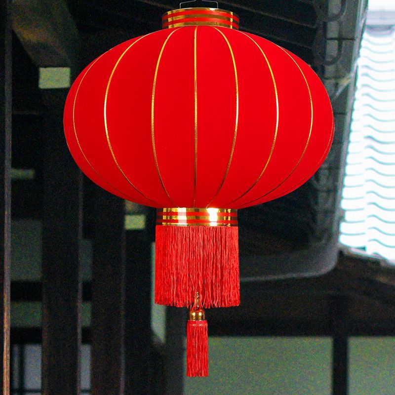 New Thickening plus Size Red Lantern Outdoor Waterproof Flocking Lantern Ornament Gate Lantern Chandelier Holiday Lantern