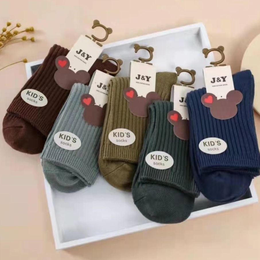 children‘s 100% pure cotton socks pairs of knitted socks children‘s socks children‘s socks boys and girls sweat-absorbent not smelly feet children‘s socks spring， autumn and winter