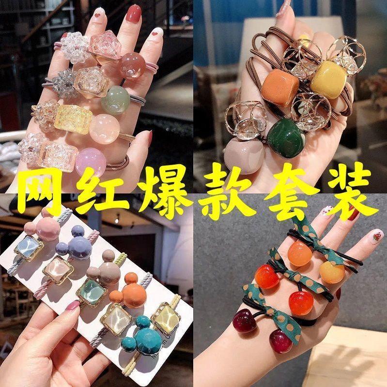 online influencer head string women‘s 2021 new korean style simple hair ring temperament rubber band for hair ties hair band all-match rubber band headdress