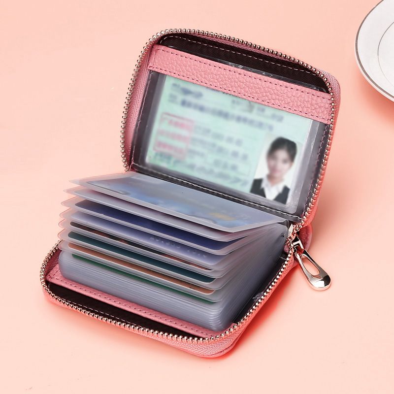 real soft leather card holder women‘s anti-degaussing id holder large capacity driver‘s license multiple card slots new wallet women‘s