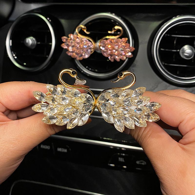 Car Aromatherapy Air Conditioner Air Outlet Decoration Rhinestone Swan Car Interior Ornaments Women's Car Perfume Fragrance Ornaments