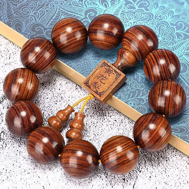 hainan scented rosewood bracelet wooden prayer beads bracelet pterocarpus santalinus bracelet male collectables-autograph rosary female couple jewelry beads