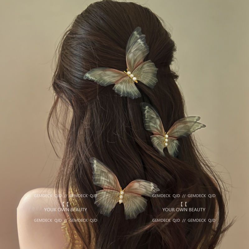 Retro Fairy Butterfly Barrettes Female Mori Fairy Beautiful Hairpin Photo Props Clip Hairware Hair Accessories Elegant High Sense