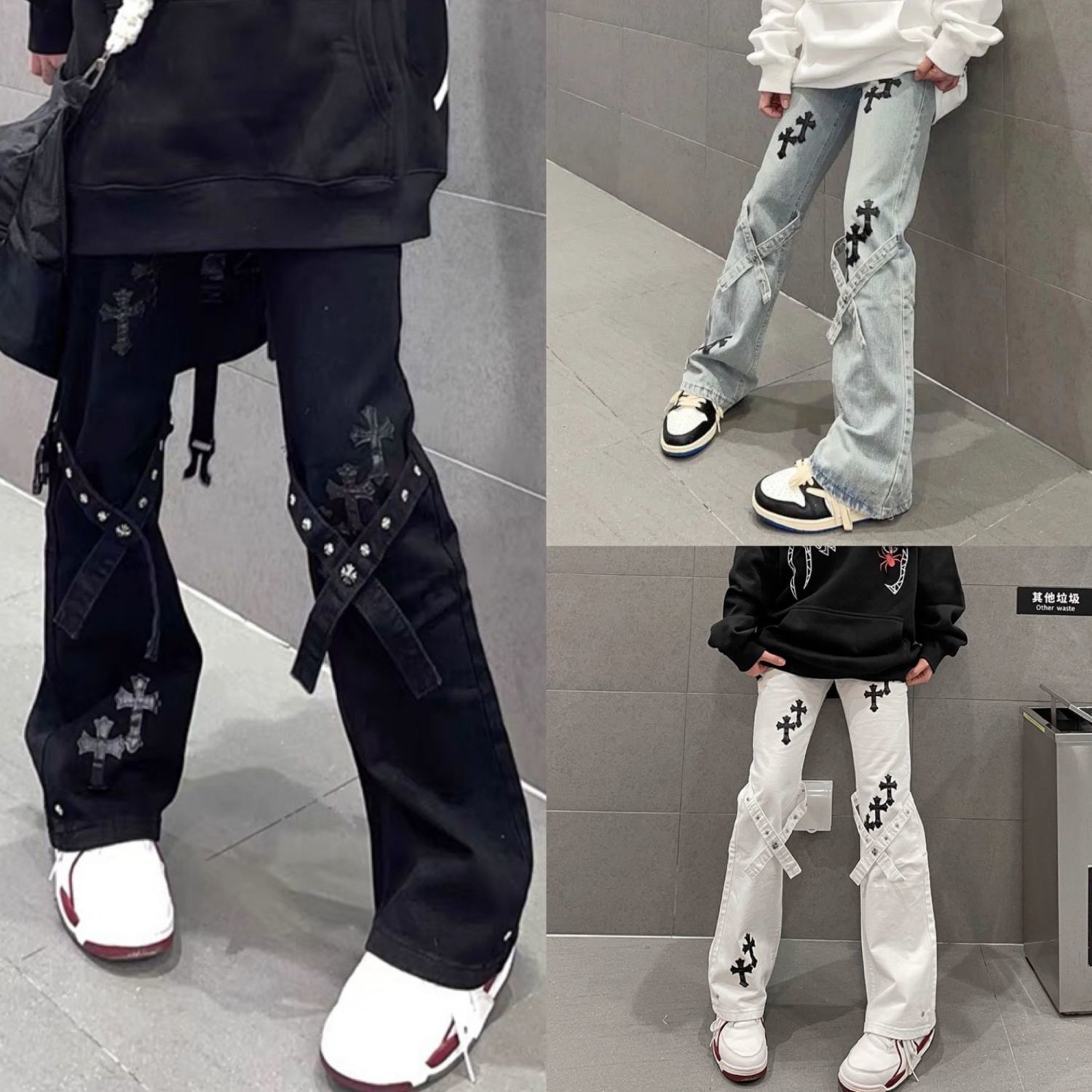 new style skinny jeans for women ins high waist slimming trendy all-match loose straight wide leg casual trousers for women