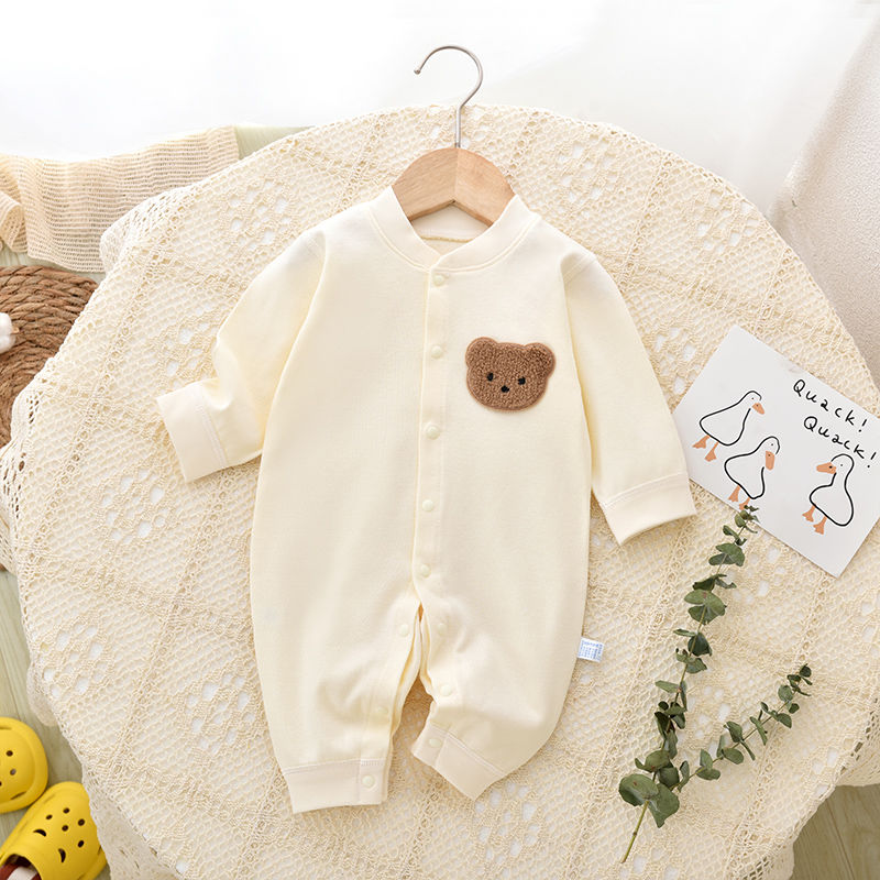 baby jumpsuit cotton long-sved romper spring and autumn baby long johns top boneless romper newborn pajamas thin