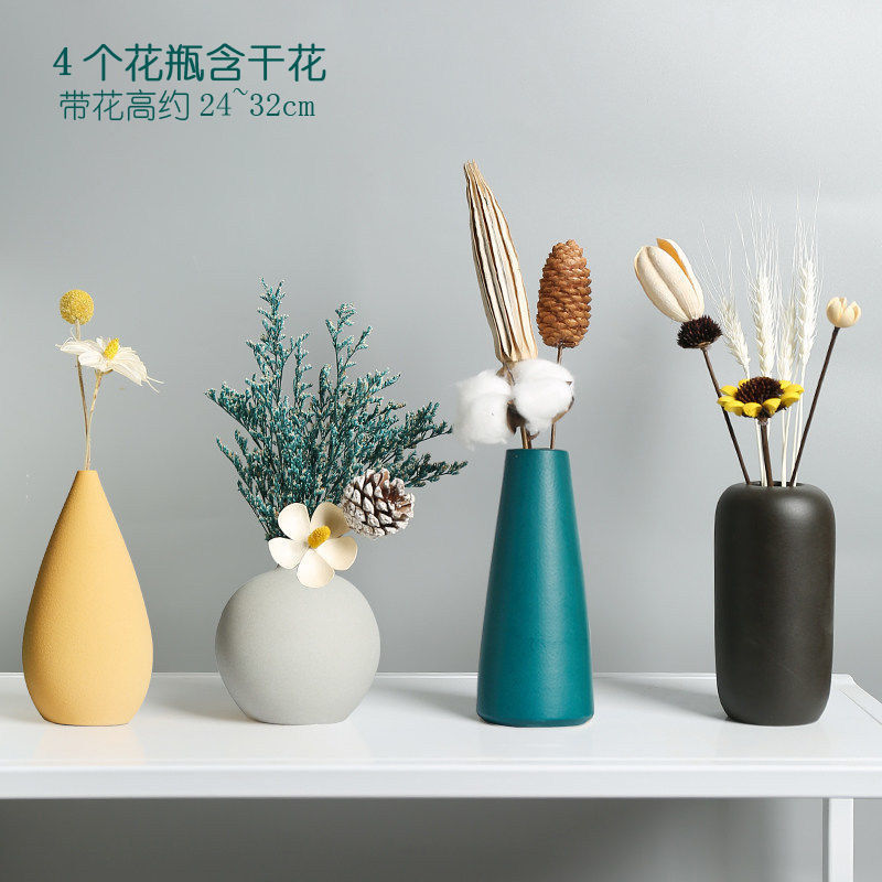 ceramic small vase dried flower ornaments living room dining table tv cabinet wine cabinet hotel soft decoration home flower container decorations