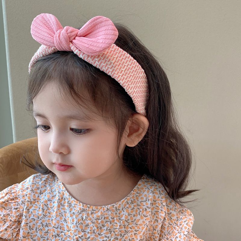 Korean Style Three-Dimensional Rabbit Ears Children's Headband Little Girl Simple Hair Clip Does Not Hurt Hairpin Broken Hair Headband 2023 New