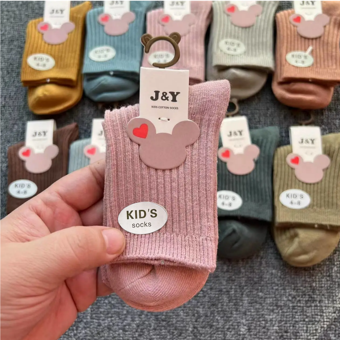 100% cotton children‘s cotton socks double knitted socks boys and girls students‘ socks mid-calf length children‘s socks spring， autumn and winter