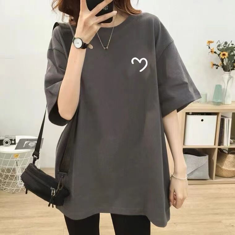 new summer 2023 korean style versatile loose slimming and simple style short-sleeved t-shirt women‘s student top ins fashion