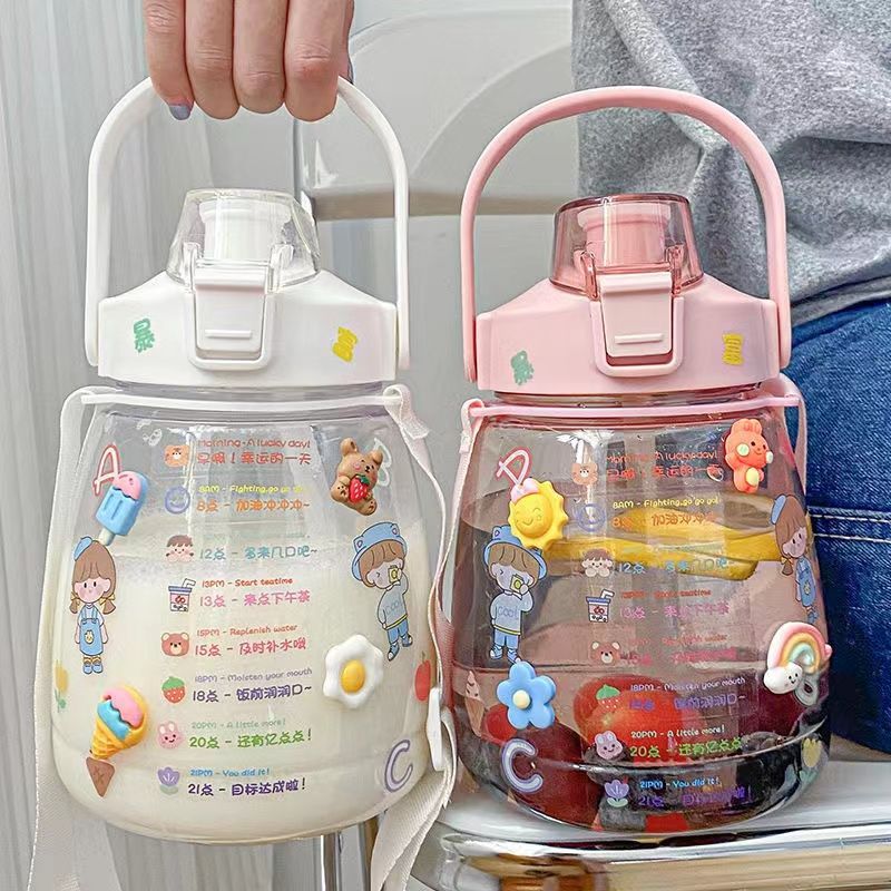 internet celebrity water cup large capacity big belly cup straw sports bottle male and female student sports good-looking children‘s kettle