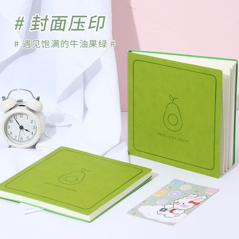 Postgraduate Entrance Examination Notebook Book Ins Good-looking Fruit Series Square Square Horizontal Line Blank Mesh Leather Surface Journal Book