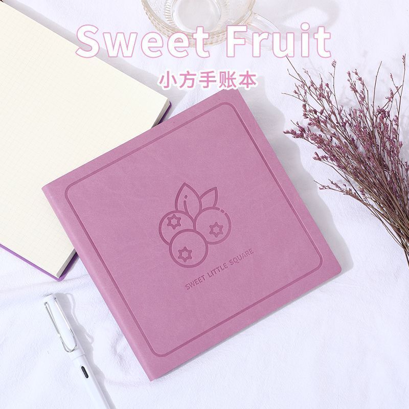 Postgraduate Entrance Examination Notebook Book Ins Good-looking Fruit Series Square Square Horizontal Line Blank Mesh Leather Surface Journal Book