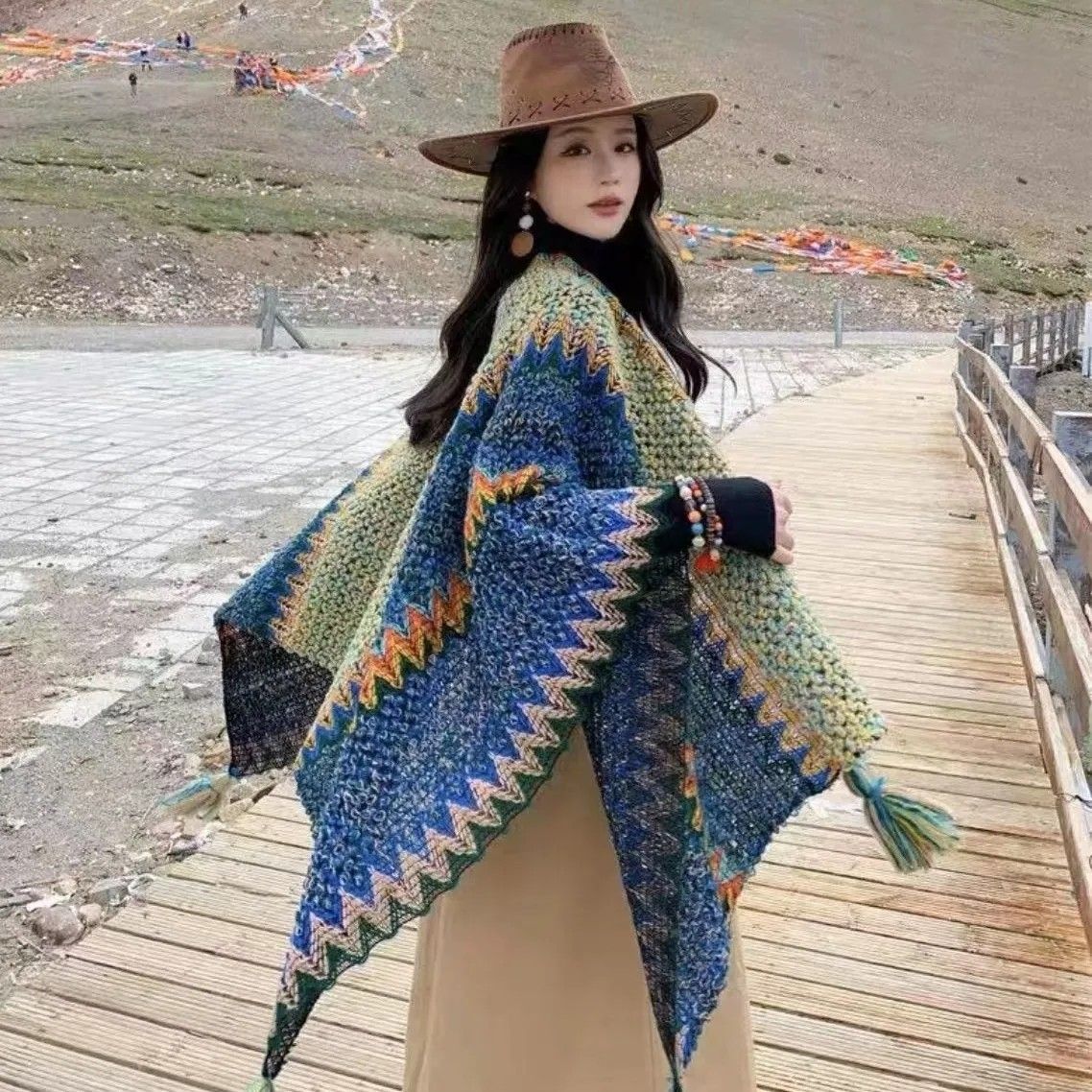 yunnan lijiang shawl liu yifei same style dali travel network red ethnic style shawl cape scarf outer cloak