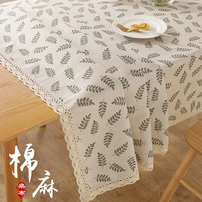 cotton linen tablecloth ins style japanese style small fresh coffee table dining table fabric rectangular cover cloth dustproof household desk pad