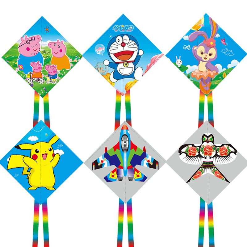 [Handheld Kite] New Children's Fishing Rod Diamond Kite Breeze Easy to Fly Parent-Child Cartoon Internet Celebrity Stall Toys