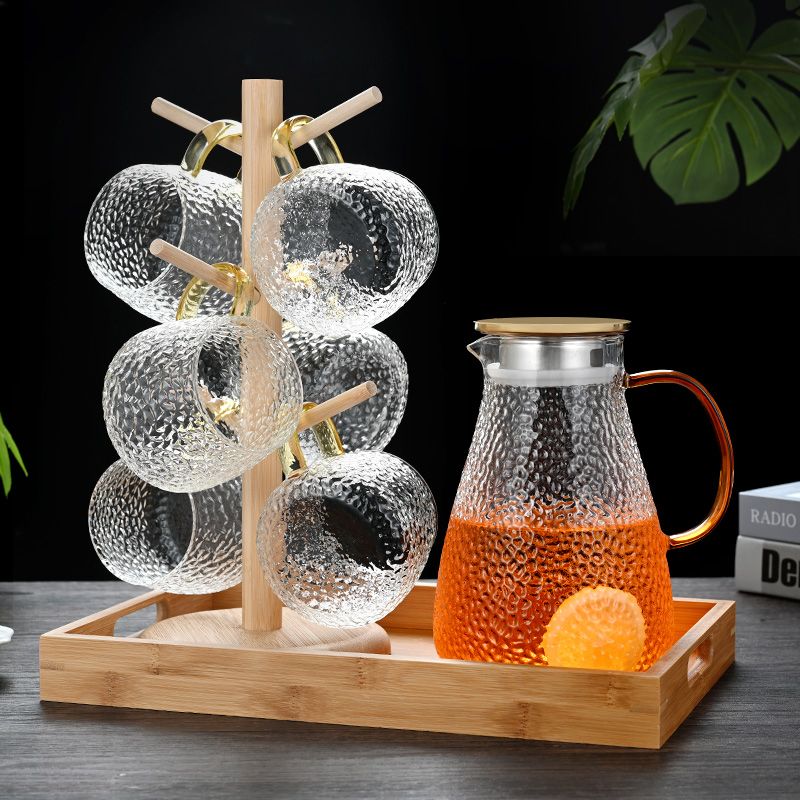 cold water bottle high temperature resistant thick glass large capacity cooler scented teapot juice jug household water cup living room set