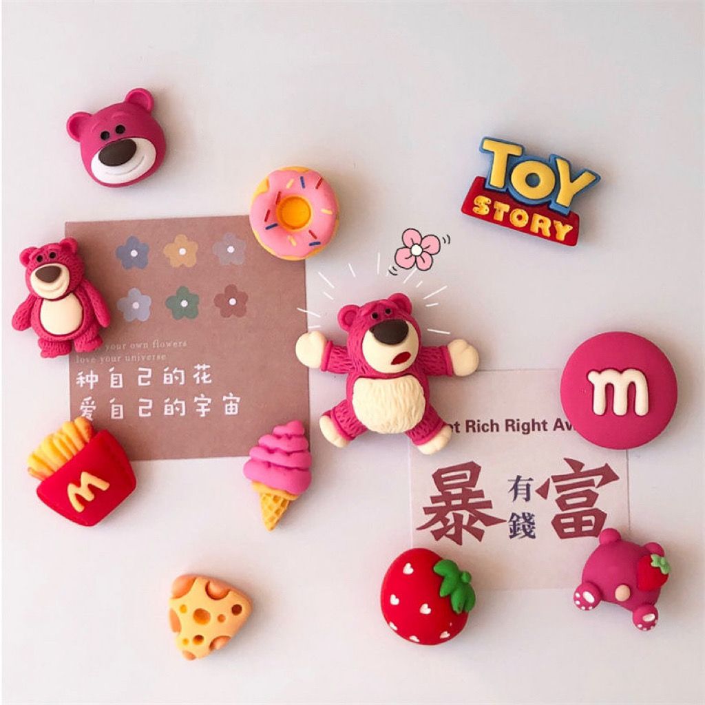 cute good-looking personality creative message 3dstereo strawberry bear magnetic patch internet celebrity refridgerator magnets material package