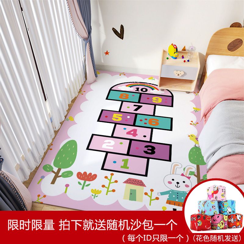 children‘s carpet hopscotch floor mat thickening carpet bedroom room full of living room bedside carpet household machine washable