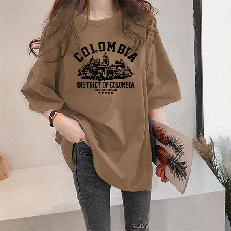 100 cotton short-sleeved t-shirt for women 2023 summer new pure desire style loose american retro slim-looking half-sleeved top fashion