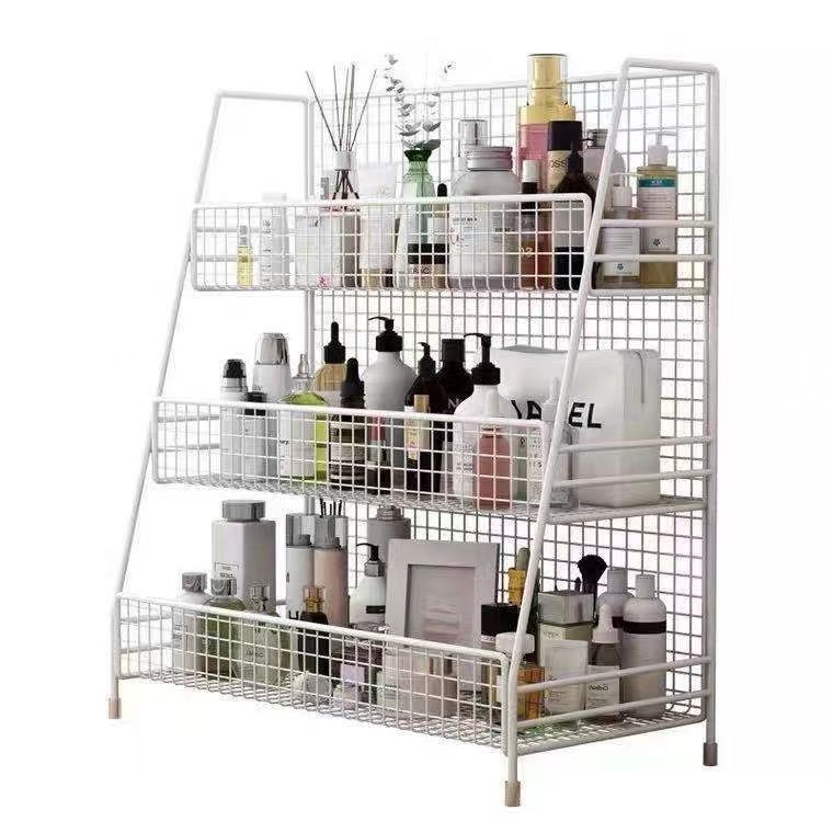 cosmetic shelf iron desktop multi-layer storage rack ins style dormitory storage fantastic internet celebrity storage basket