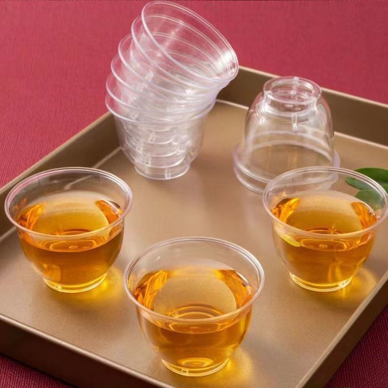 hard plastic airplane cup disposable transparent thick and high temperature resistant bar ktv commercial full box wholesale customizable logo