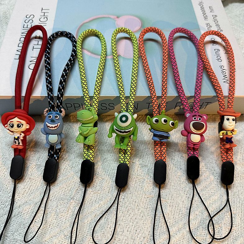 cartoon monster mobile phone lanyard long adjustable wrist strap lanyard women‘s pendant string clip ubs pendant pendant