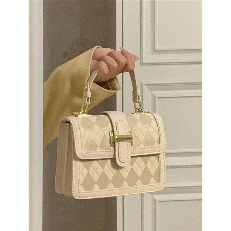 japanese minority high-grade diamond quilted handbag bag female 2023 new trendy all-match commute shoulder crossbody small square bag