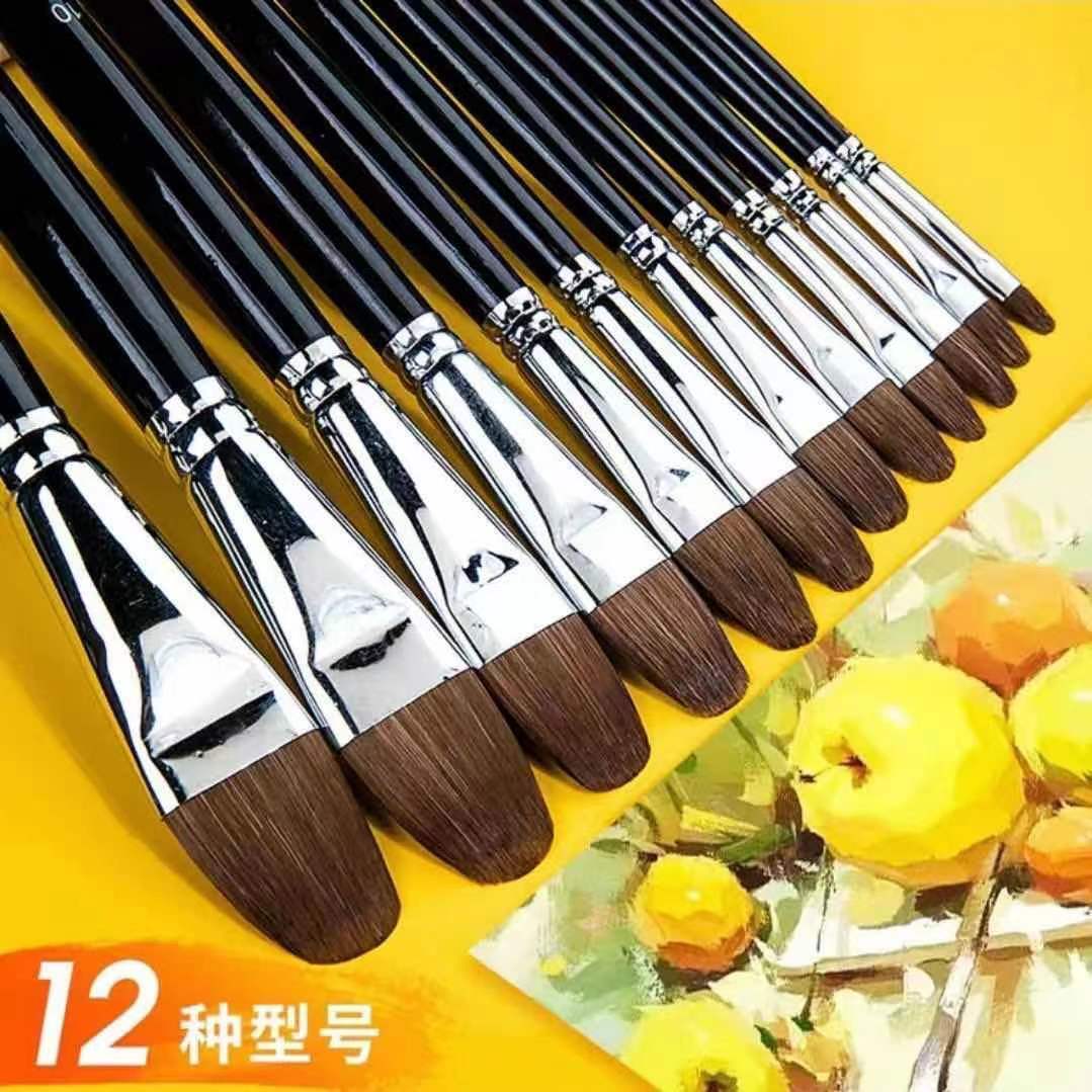 gouache weasel‘s hair brush suit pigment pen only for art oil painting brush acrylic broad brush comprising a row of penshaped brushes oil painting brush set suit free shipping