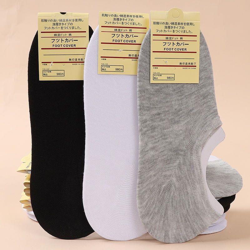 new summer low-top low cut invisible boat socks non-printed couple silicone non-slip tight all-match ultra-thin cotton