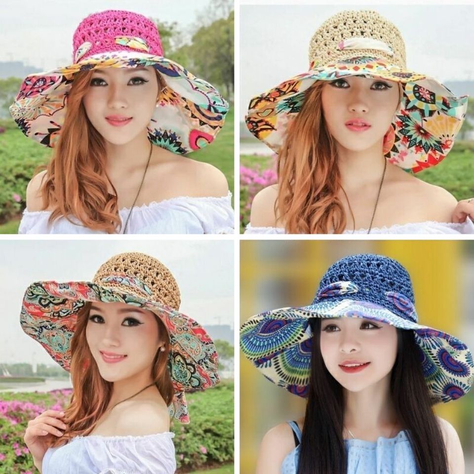 sun protection hat women‘s summer sun shade uv protection beach sun hat summer women‘s all-match seaside vacation broad-brimmed hat