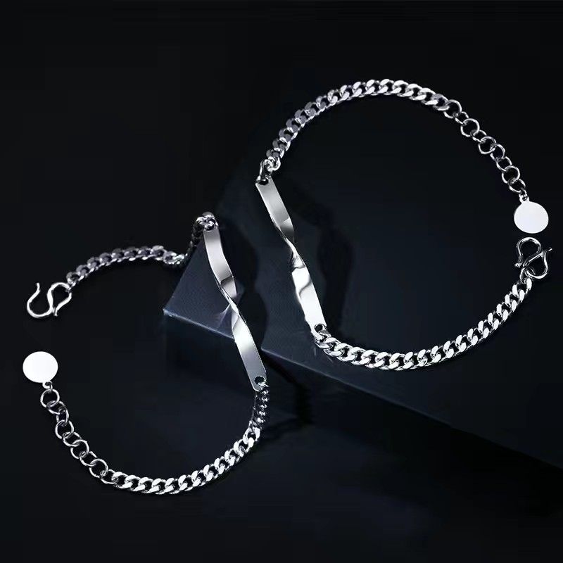 New Mobius Couple Bracelet Student Long-Distance Lover Commemorative Gift Personality Trendy Men and Women Silver Bracelet
