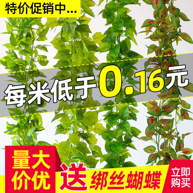 Artificial Plant Rattan Ivy Grape Leaves Green Leaves Plastic Fake Flower Water Pipe Winding Vine Ceiling Decoration