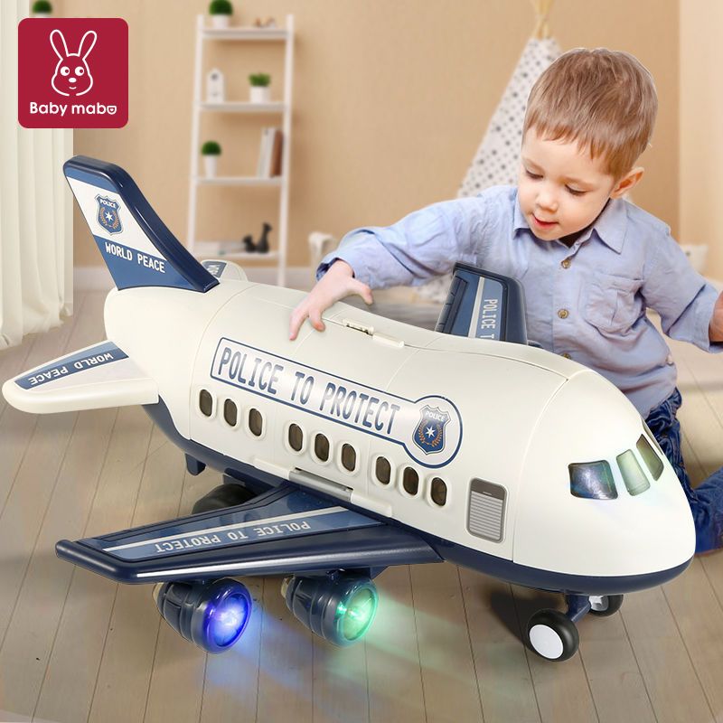 oversized children‘s deformation aircraft toy artificial passenger aircraft model music track storage inertia boy toy car