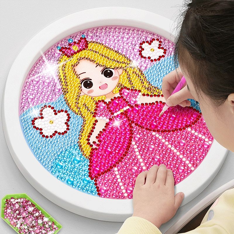 children‘s diamond sticker painting handmade diy brick painting paste crystal point diamond sticker rhinestone self-adhesive toy girl