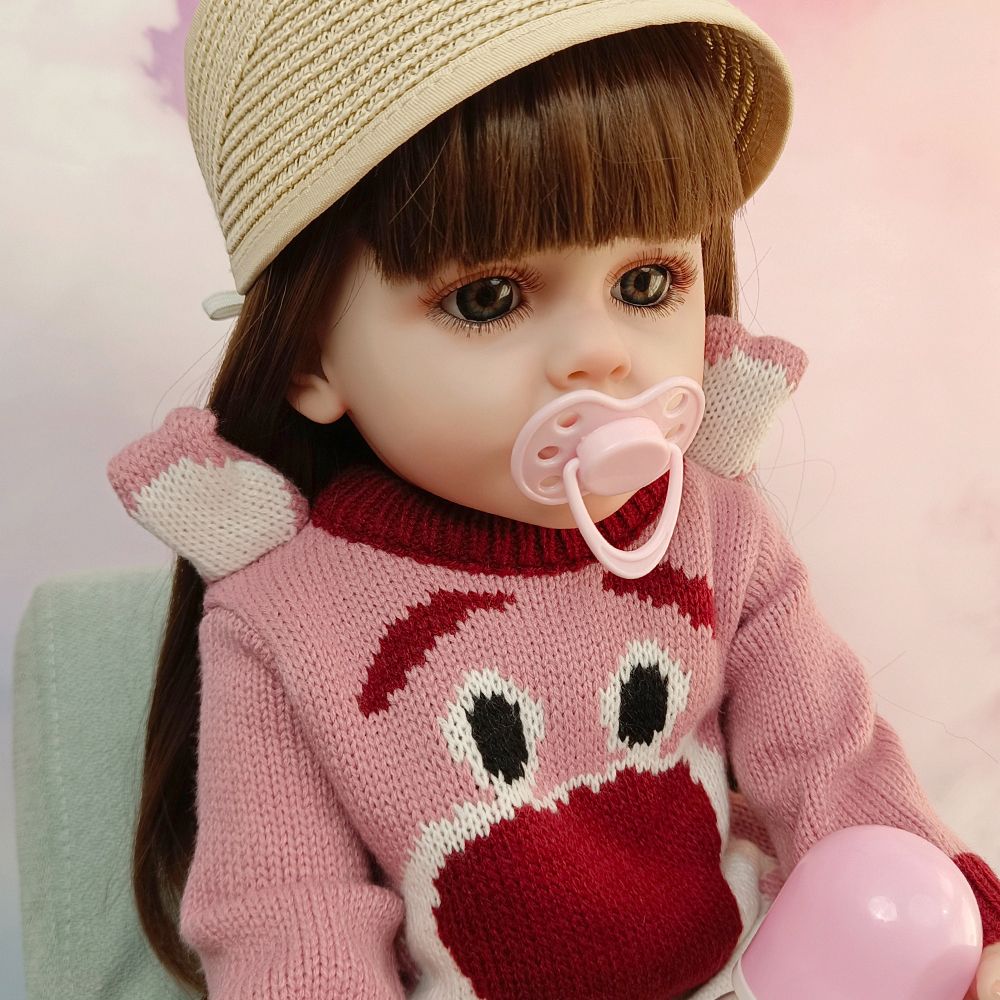 55cm full glue simulated doll baby soft glue girl toy real princess birthday gift reborn doll