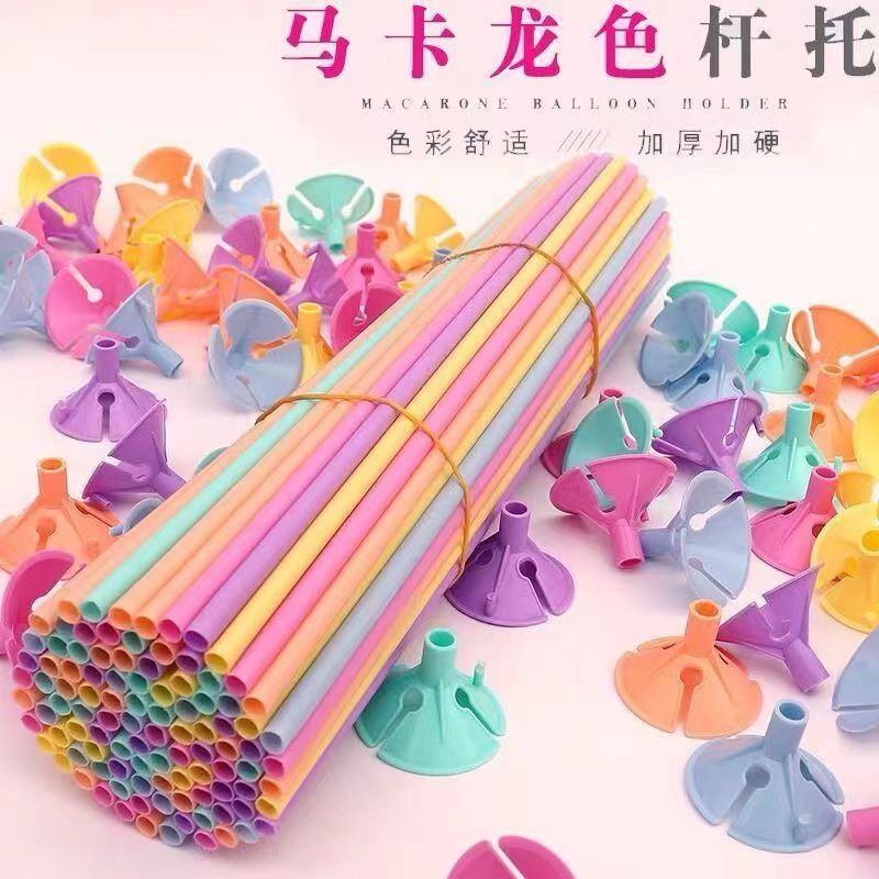 Bouquet Support Rod Hardened Balloon Pole Holder Transparent Plastic Accessories Pipe Mop Head Lengthened Handheld Stick Support Rod