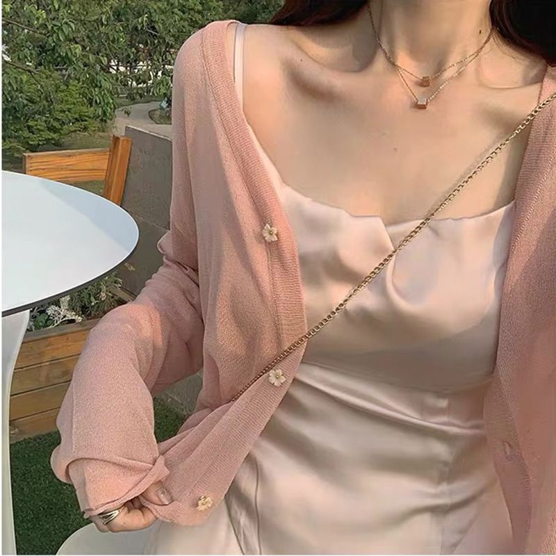 Summer New Large Size Plump Girls Knitted Cardigan Coat Ice Silk Sun Protection Clothing Women's Thin Blouse Short Cape Outerwear