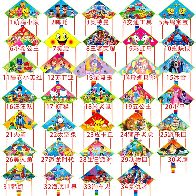 New (Buy One Get One Free) Children's Cartoon Pattern about 1 M Kite Toddler and Baby Beginner Easy Flying Handmade