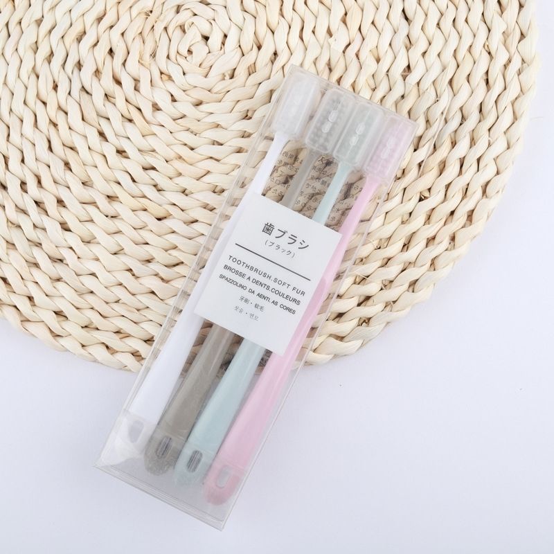 Japanese Muji MUJI Toothbrush with Protective Cover Soft Fur Men and Women Universal Portable Family Travel Essential Set