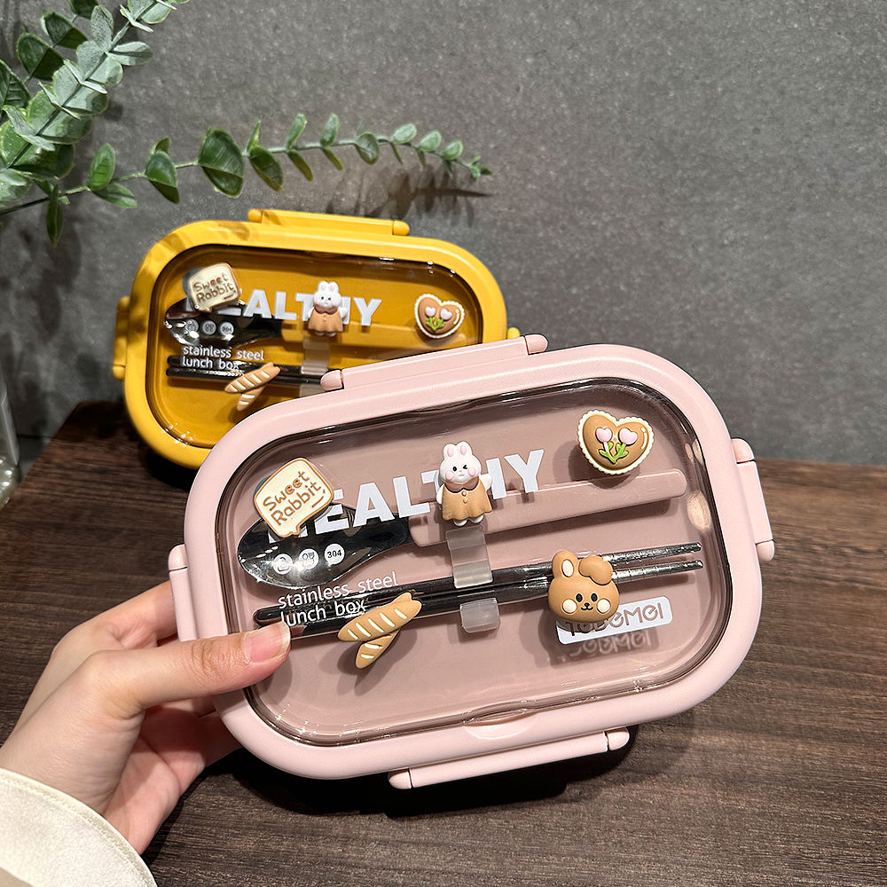 insulated lunch box 304 food grade stainless steel student office worker special cute compartment sealed lunch box lunch box