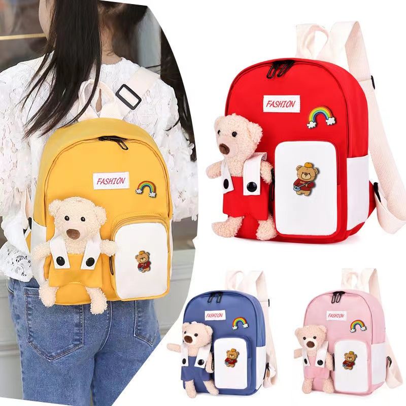 kindergarten baby super lightweight schoolbag unisex backpack cute cartoon bear children backpack