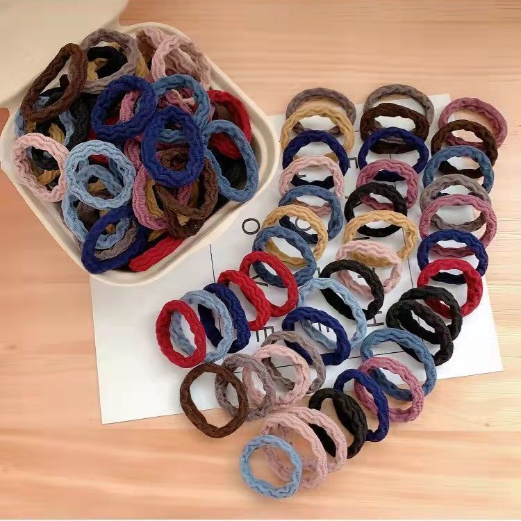 factory direct sales bold high elastic jacquard towel ring women‘s seamless durable hair rope hair rope rubber band hair ring accessories